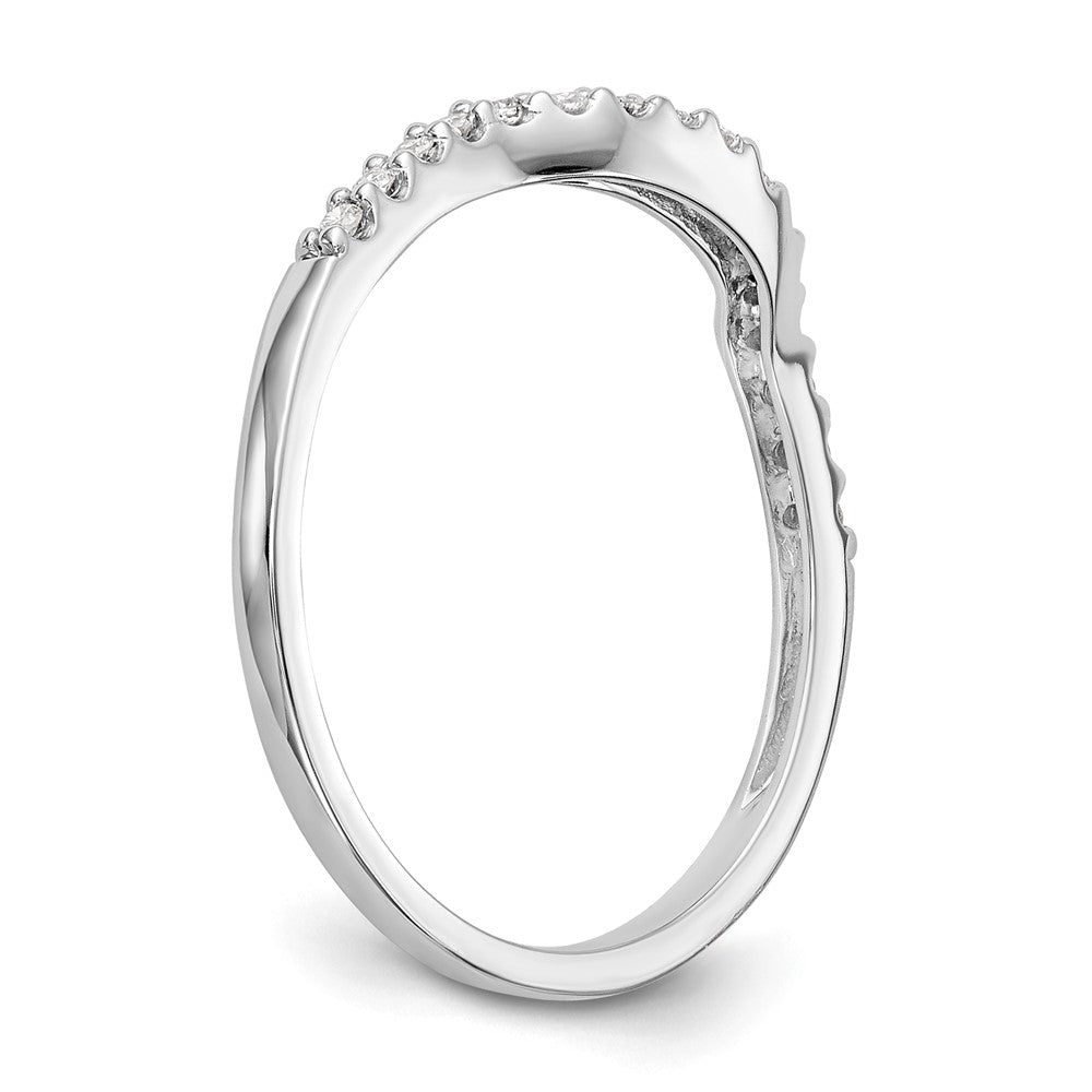 0.10ct. CZ Solid Real 14K White Gold Wedding Band Ring