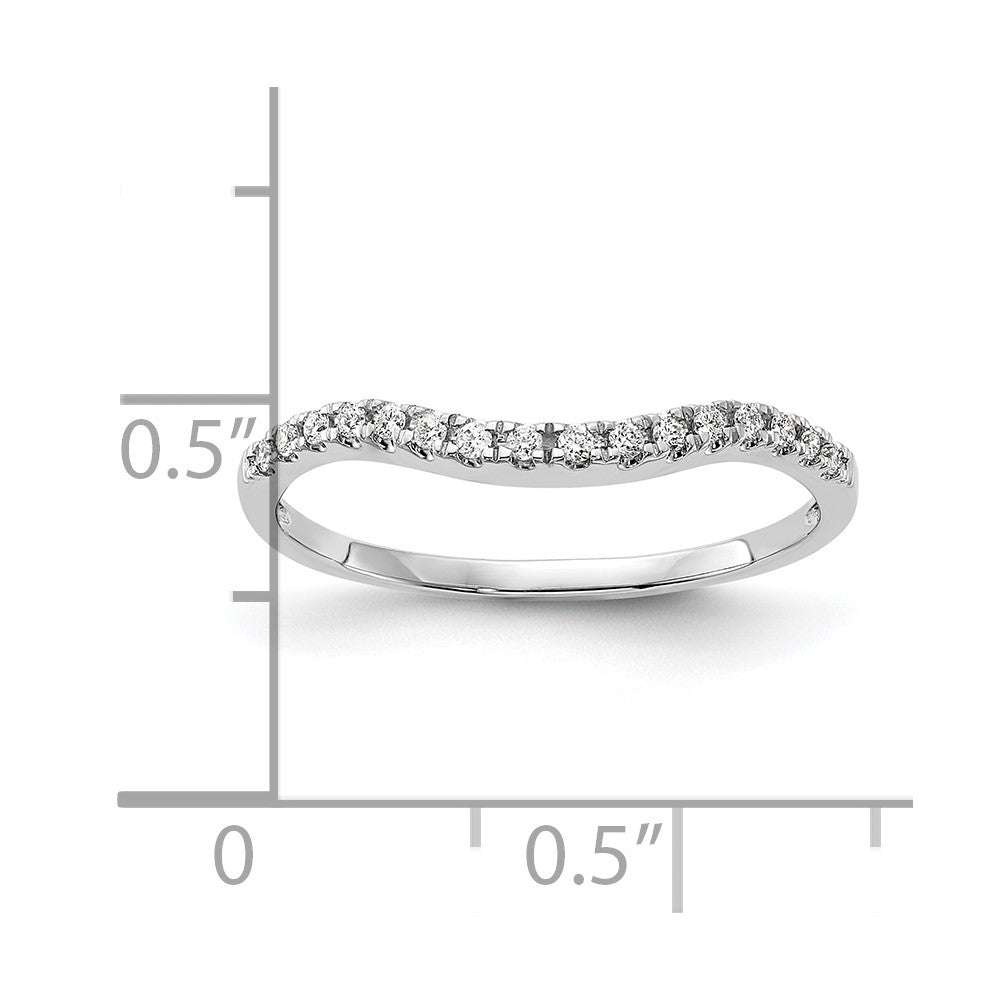 14K White Gold Real Diamond Band