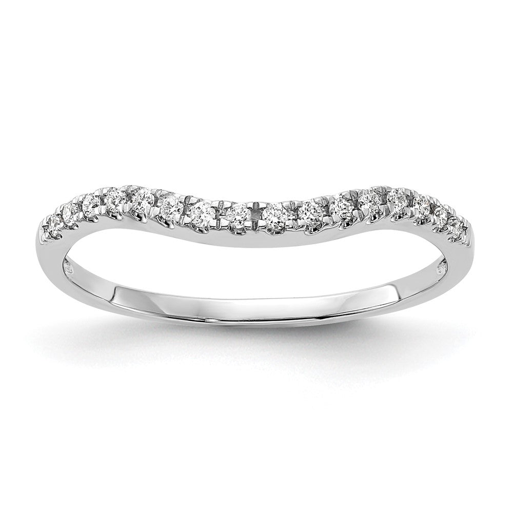 14K White Gold Real Diamond Band