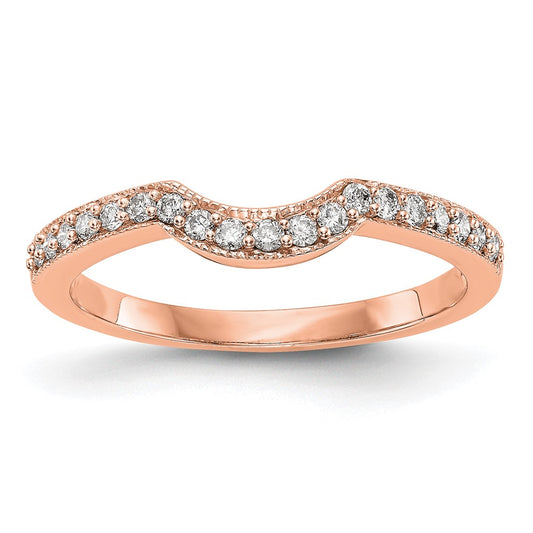 14K Rose Gold Real Diamond Band