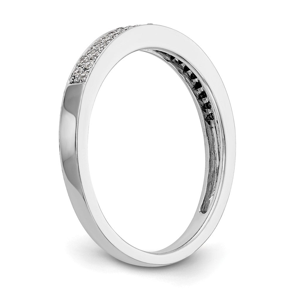 14K White Gold Micro Pave Real Diamond Band