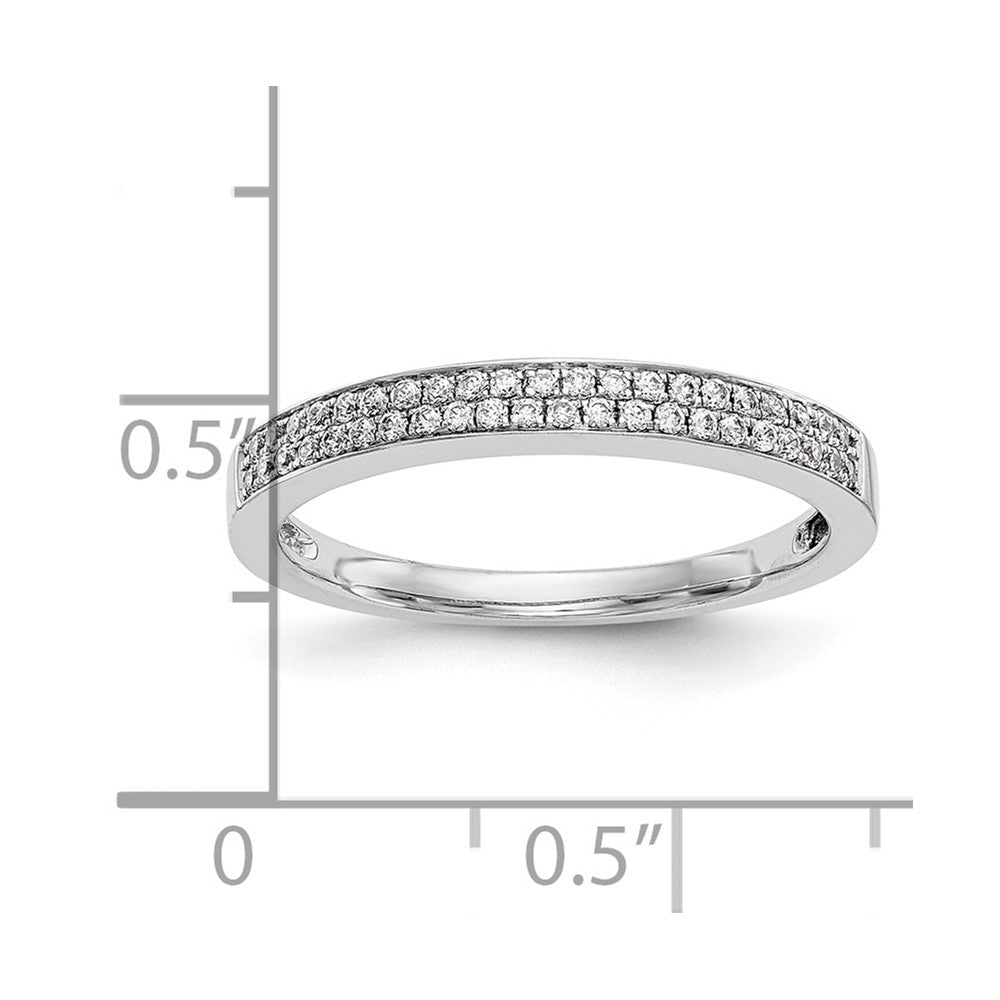 14K White Gold Micro Pave Real Diamond Band