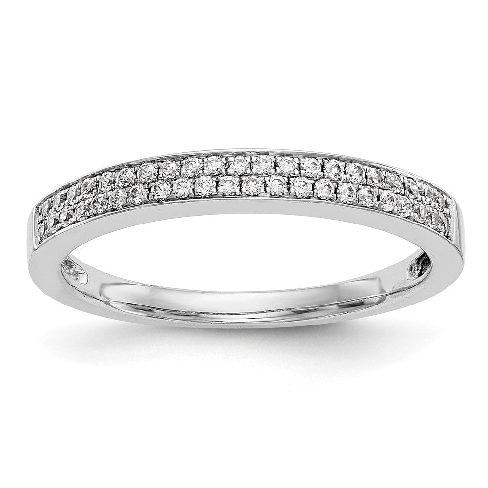 14K White Gold Micro Pave Real Diamond Band