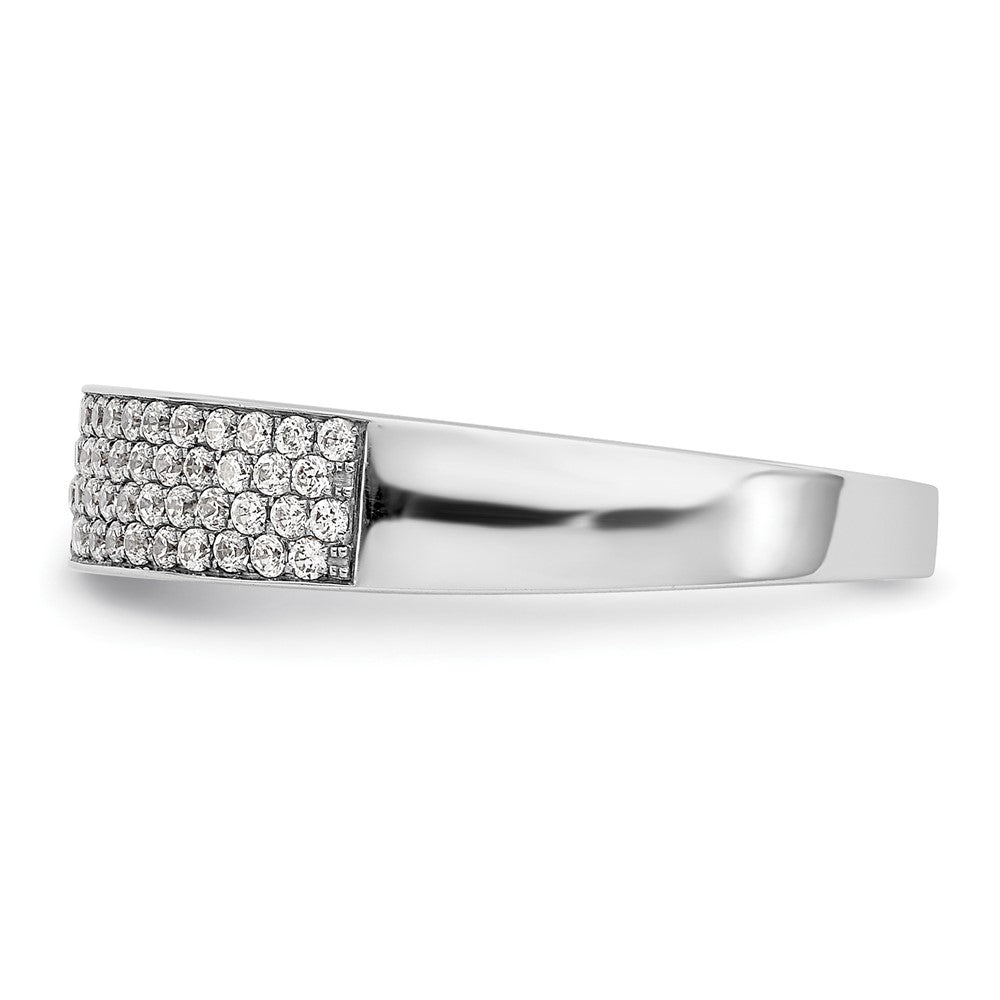 14K White Gold Micro Pave Real Diamond Band