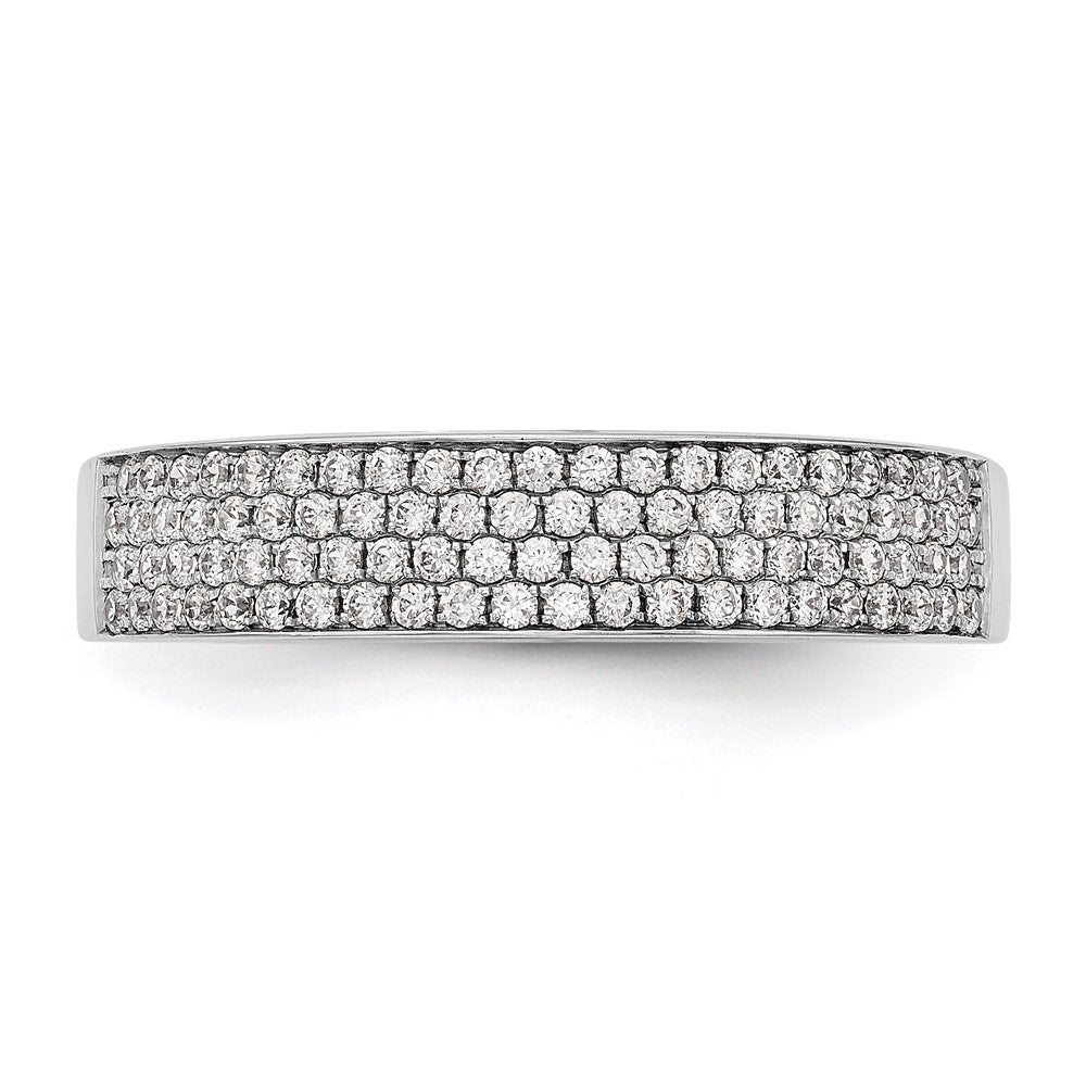 14K White Gold Micro Pave Real Diamond Band