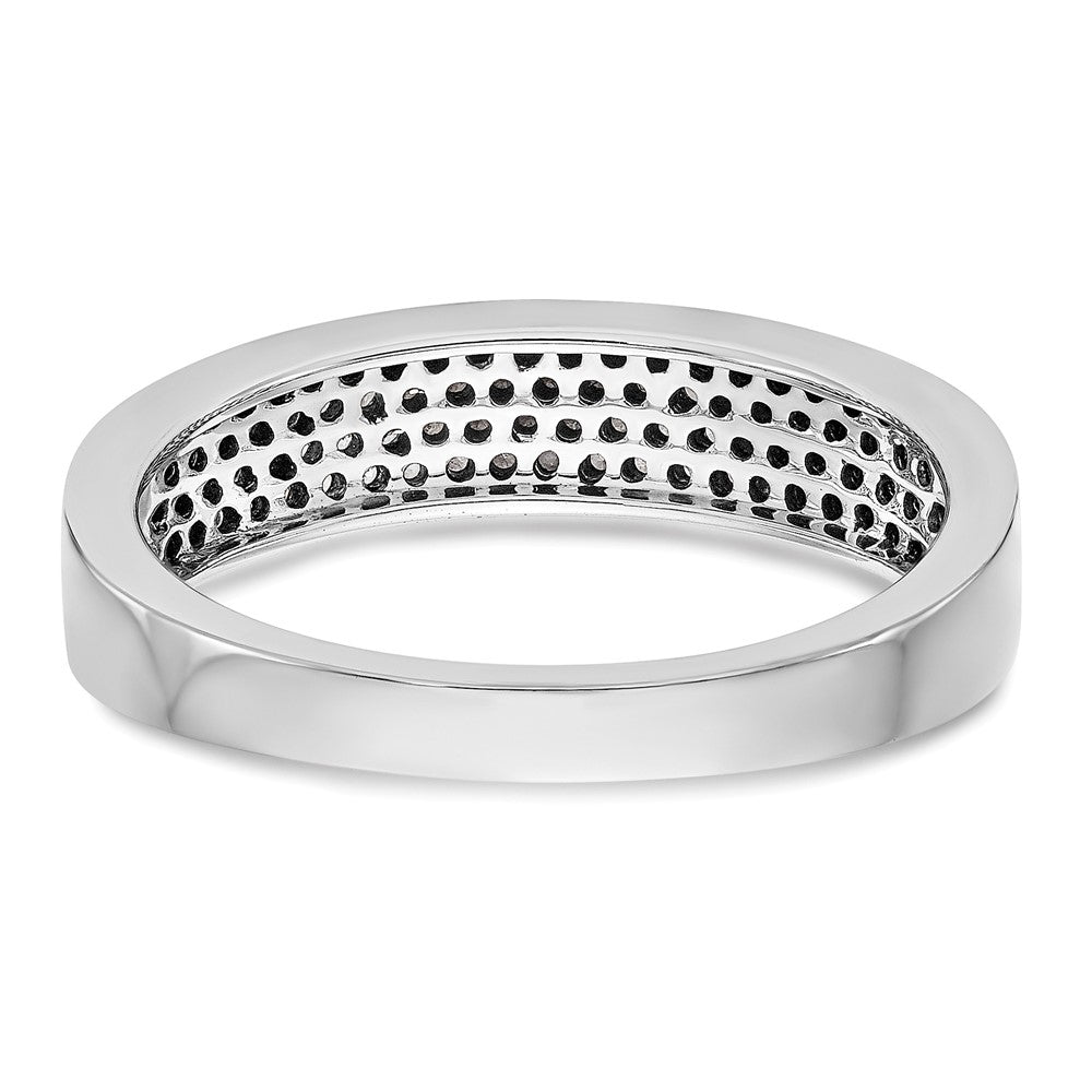 14K White Gold Micro Pave Real Diamond Band