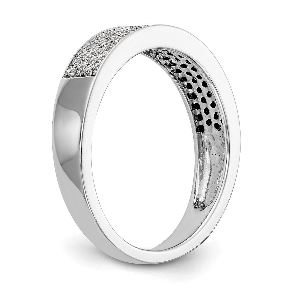 14K White Gold Micro Pave Real Diamond Band