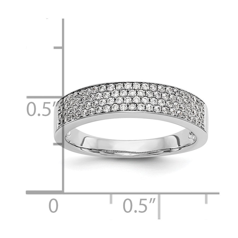 14K White Gold Micro Pave Real Diamond Band