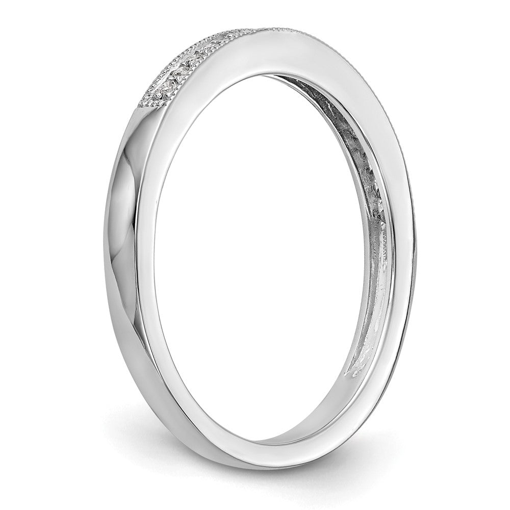 14K White Gold Real Diamond Band