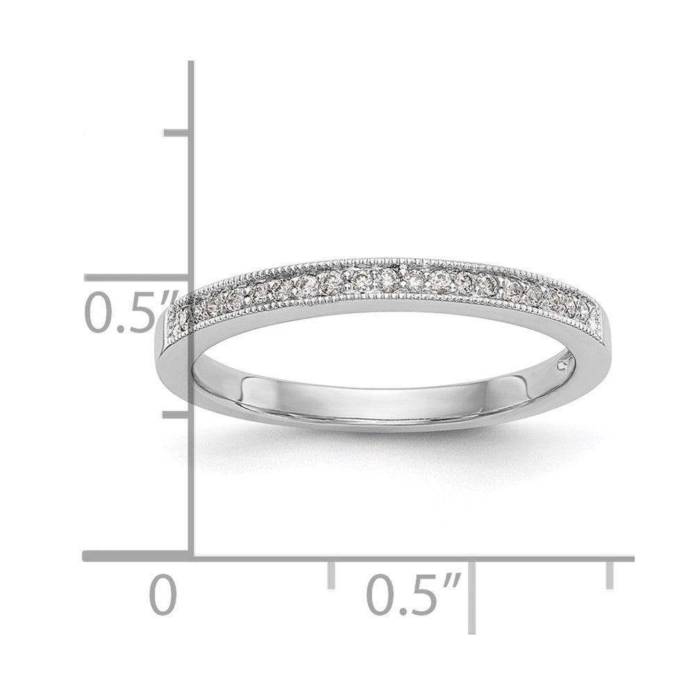 14K White Gold Real Diamond Band