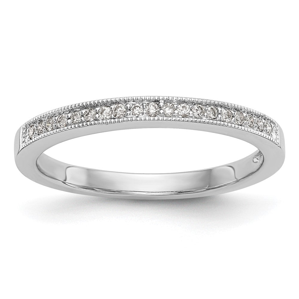 14K White Gold Real Diamond Band