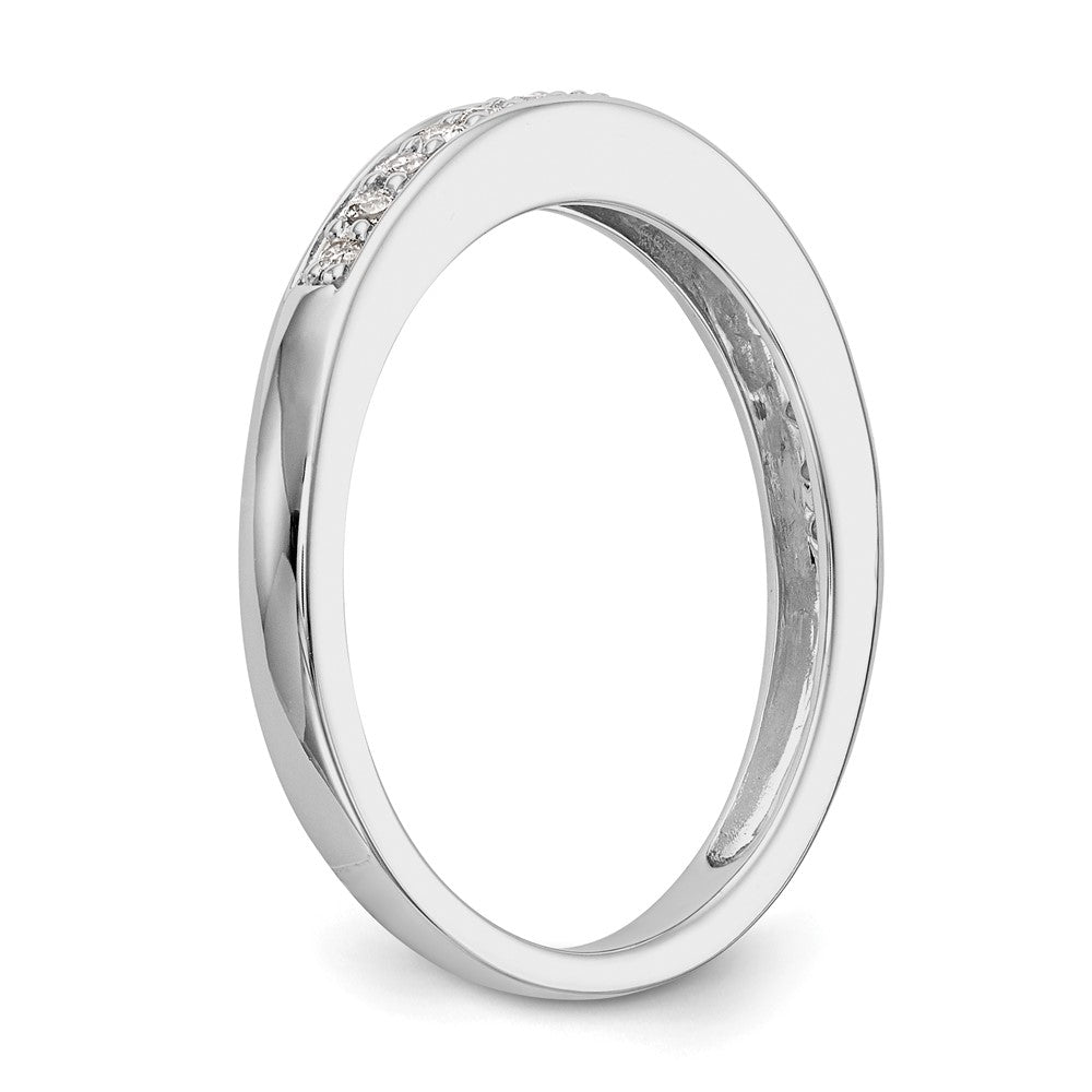 14K White Gold Real Diamond Band