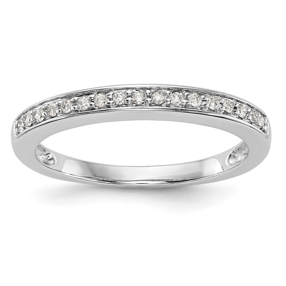 14K White Gold Real Diamond Band