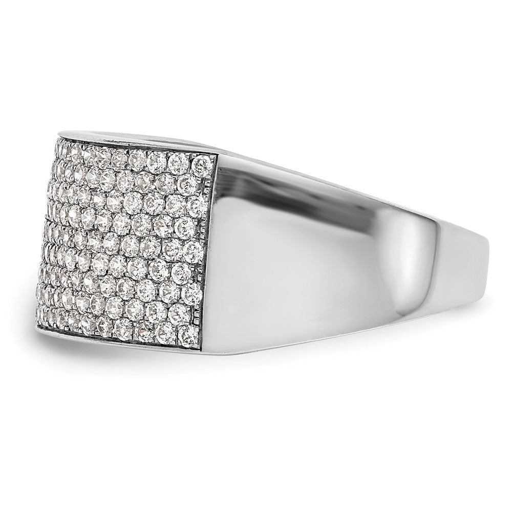 14K White Gold Micro Pave Real Diamond Band