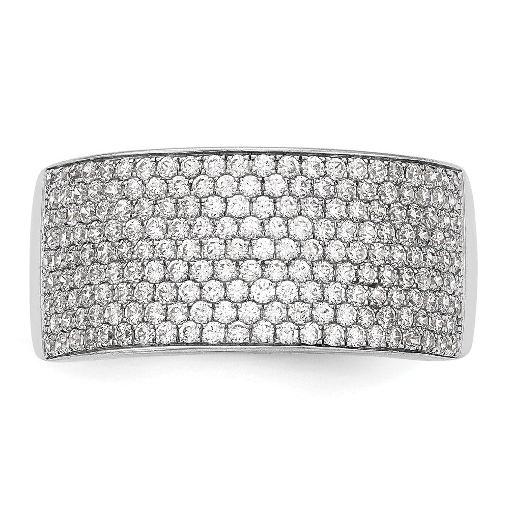 14K White Gold Micro Pave Real Diamond Band