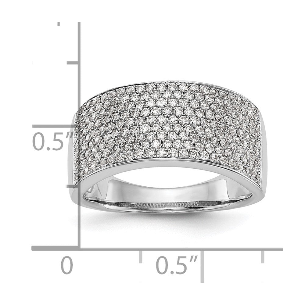 14K White Gold Micro Pave Real Diamond Band