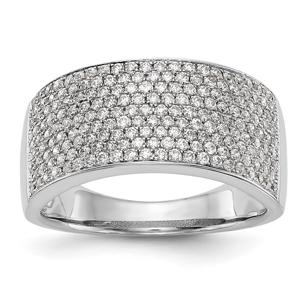 14K White Gold Micro Pave Real Diamond Band