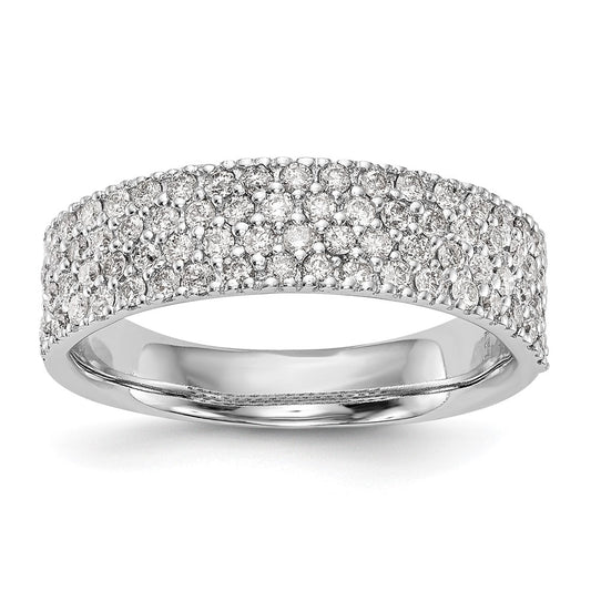 14k White Gold Micro Pave 5/8 carat Complete Diamond Band