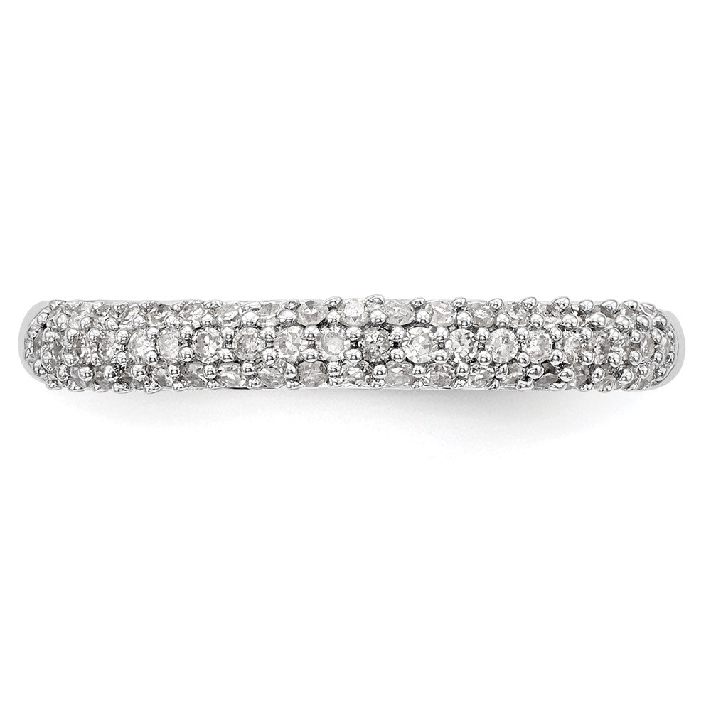 14K White Gold Micro Pave Real Diamond Band