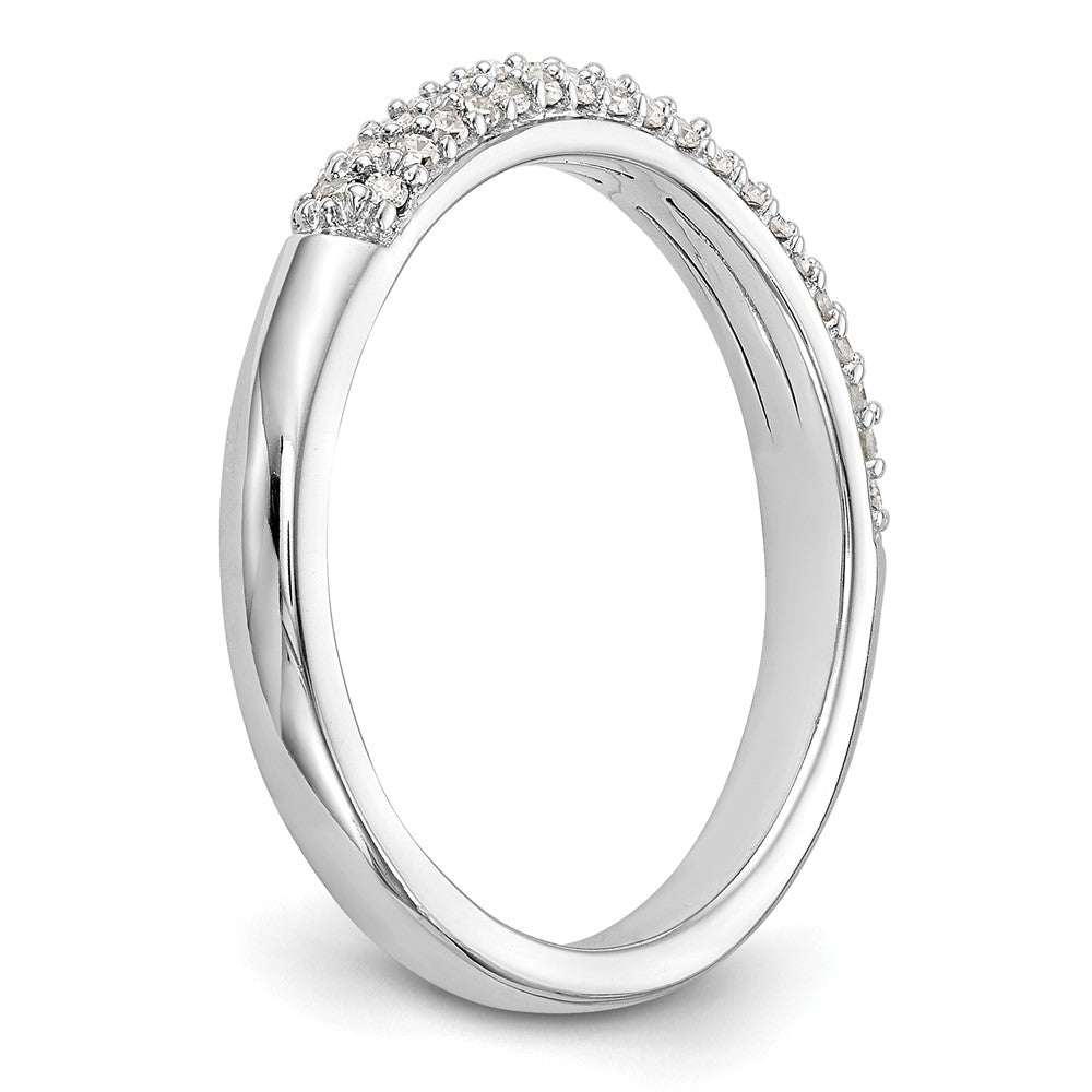 14K White Gold Micro Pave Real Diamond Band