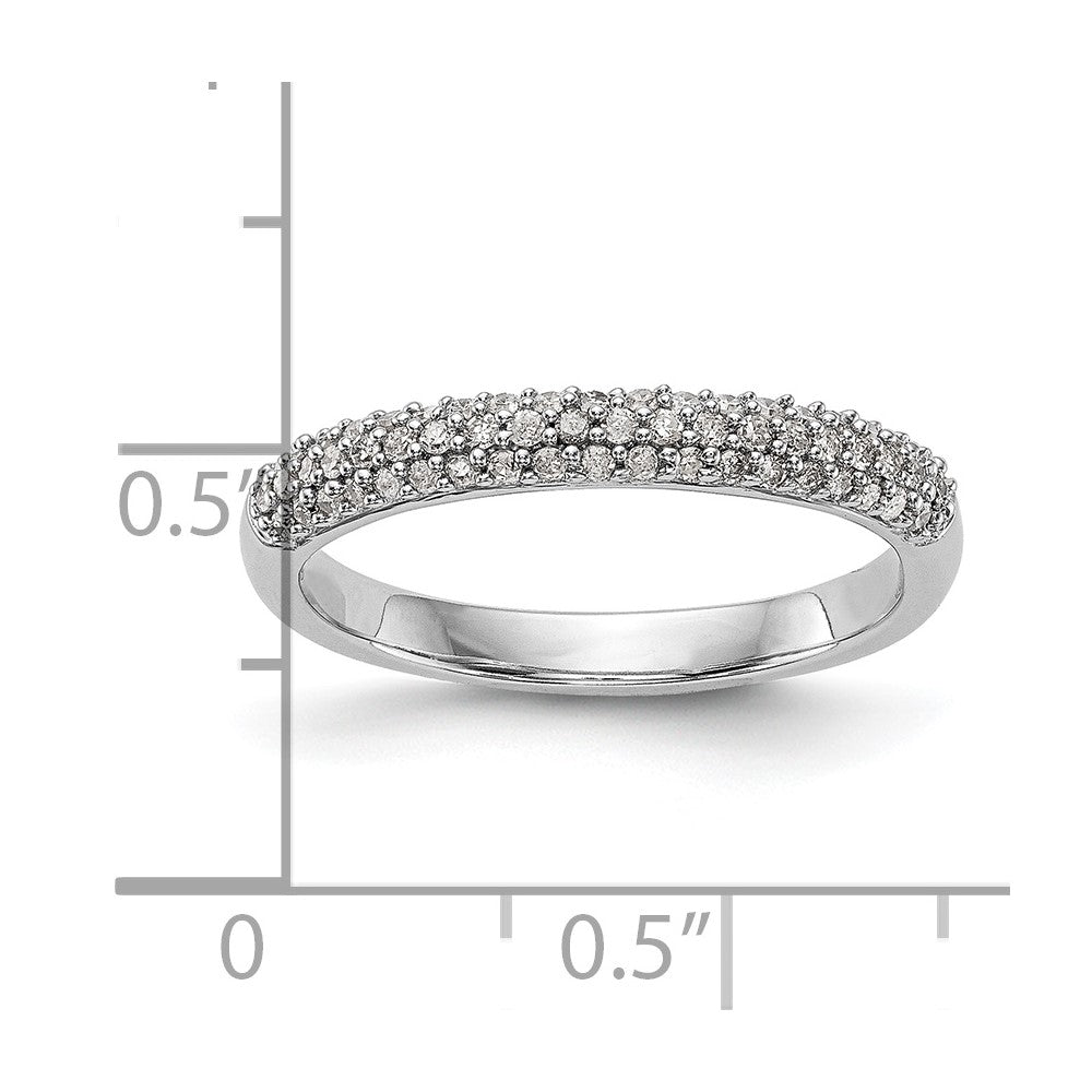 14K White Gold Micro Pave Real Diamond Band