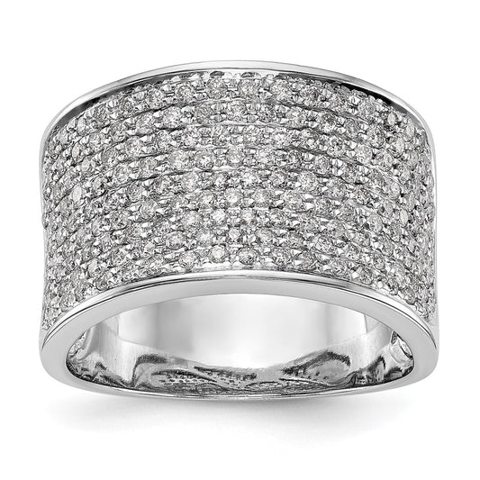 14k White Gold Micro Pave 1 carat Complete Diamond Band