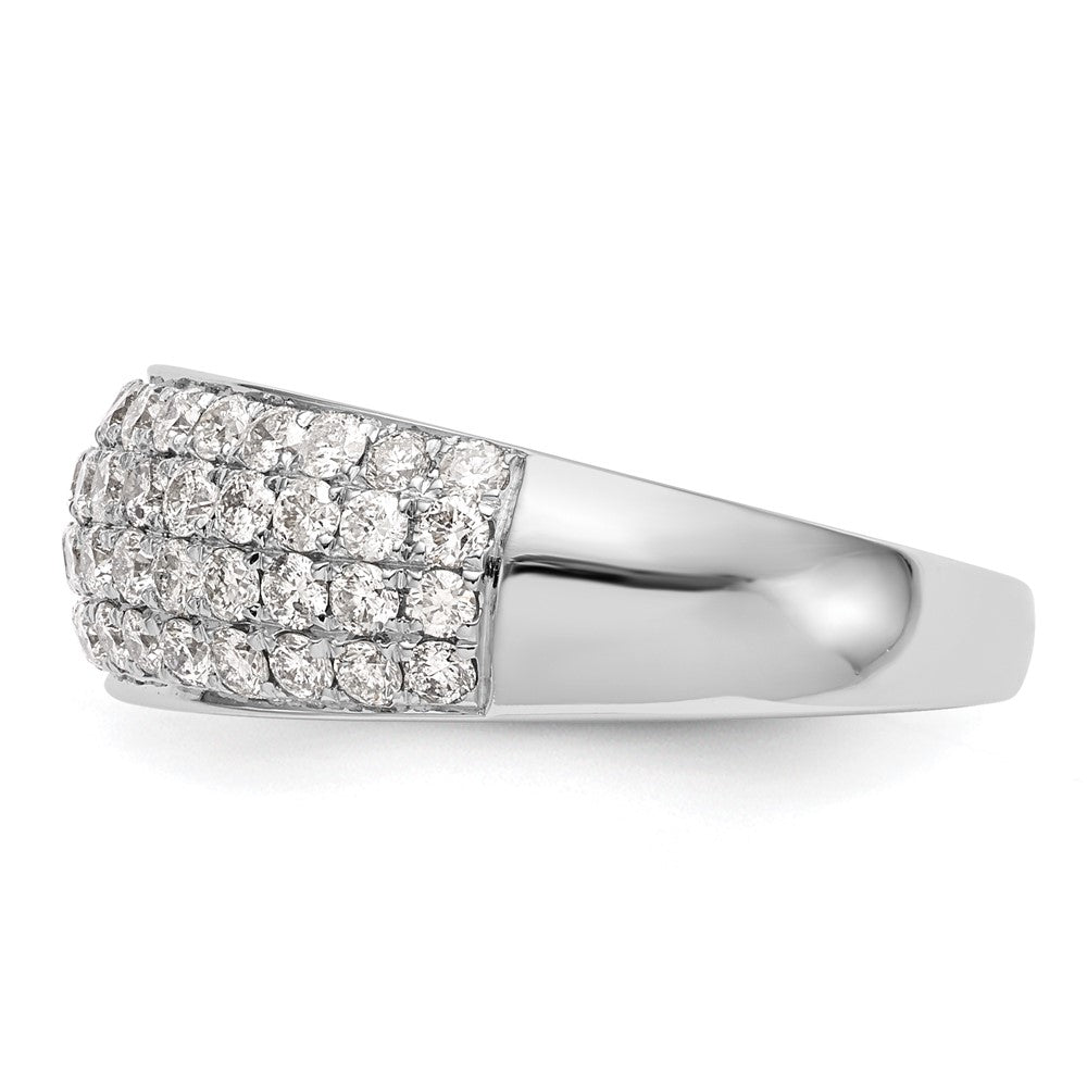 14K White Gold Real Diamond Band