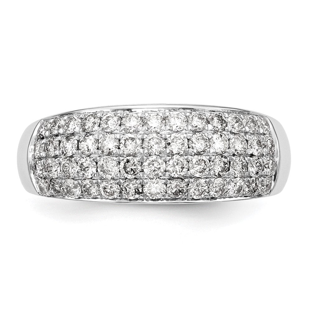 14K White Gold Real Diamond Band