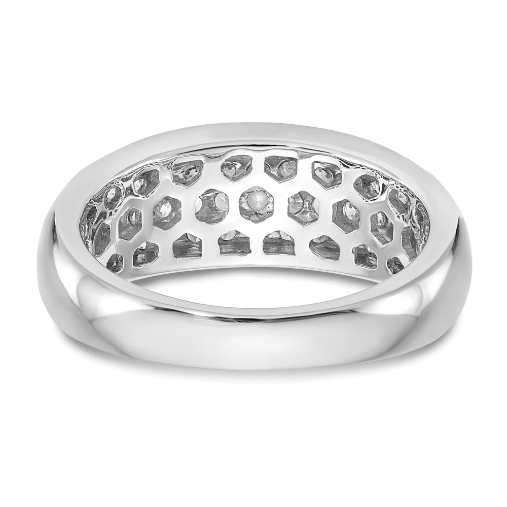 14K White Gold Real Diamond Band