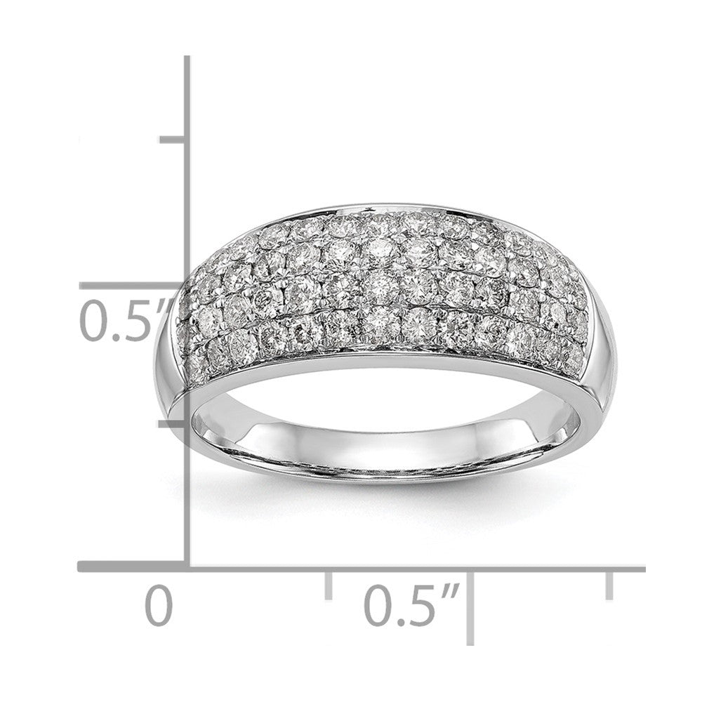 14K White Gold Real Diamond Band