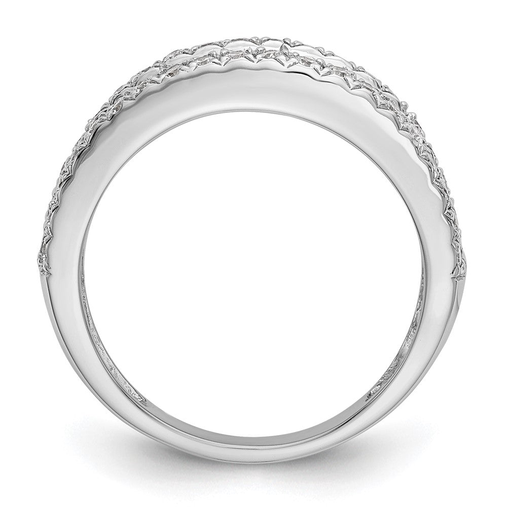 14K White Gold Real Diamond Band