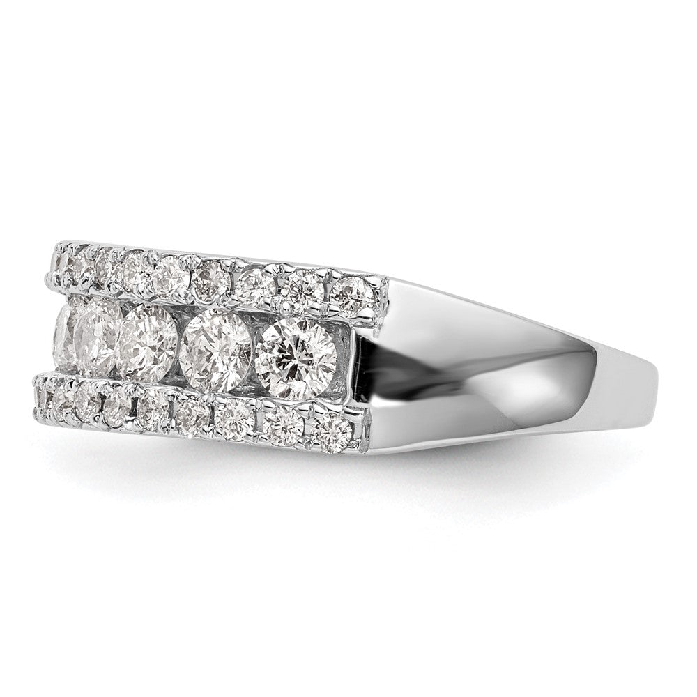 14K White Gold Real Diamond Band