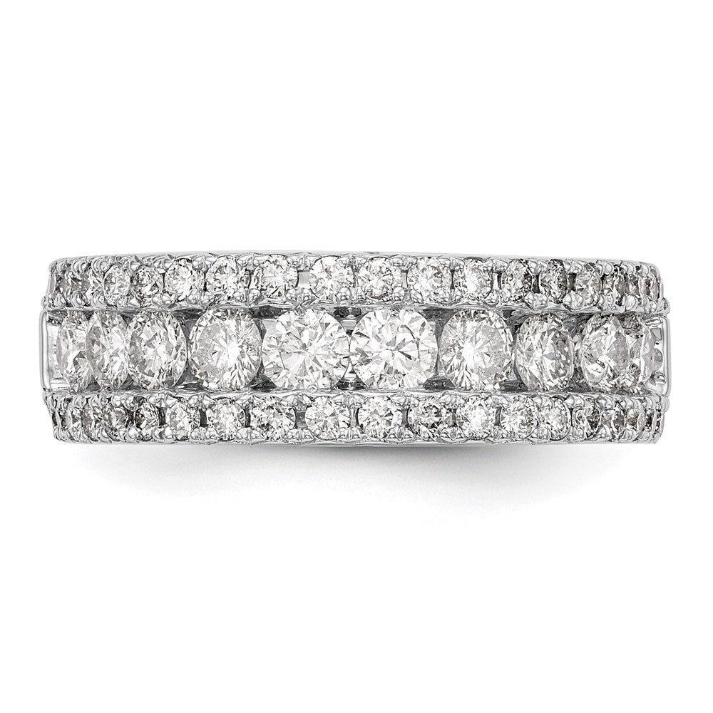 14K White Gold Real Diamond Band