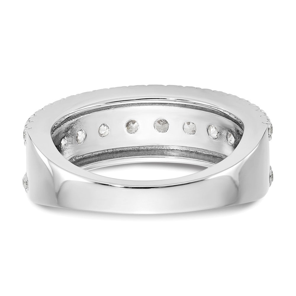 14K White Gold Real Diamond Band