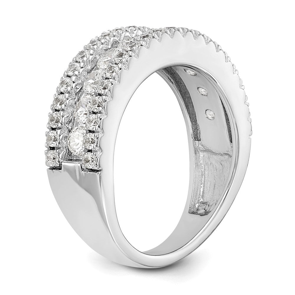 14K White Gold Real Diamond Band