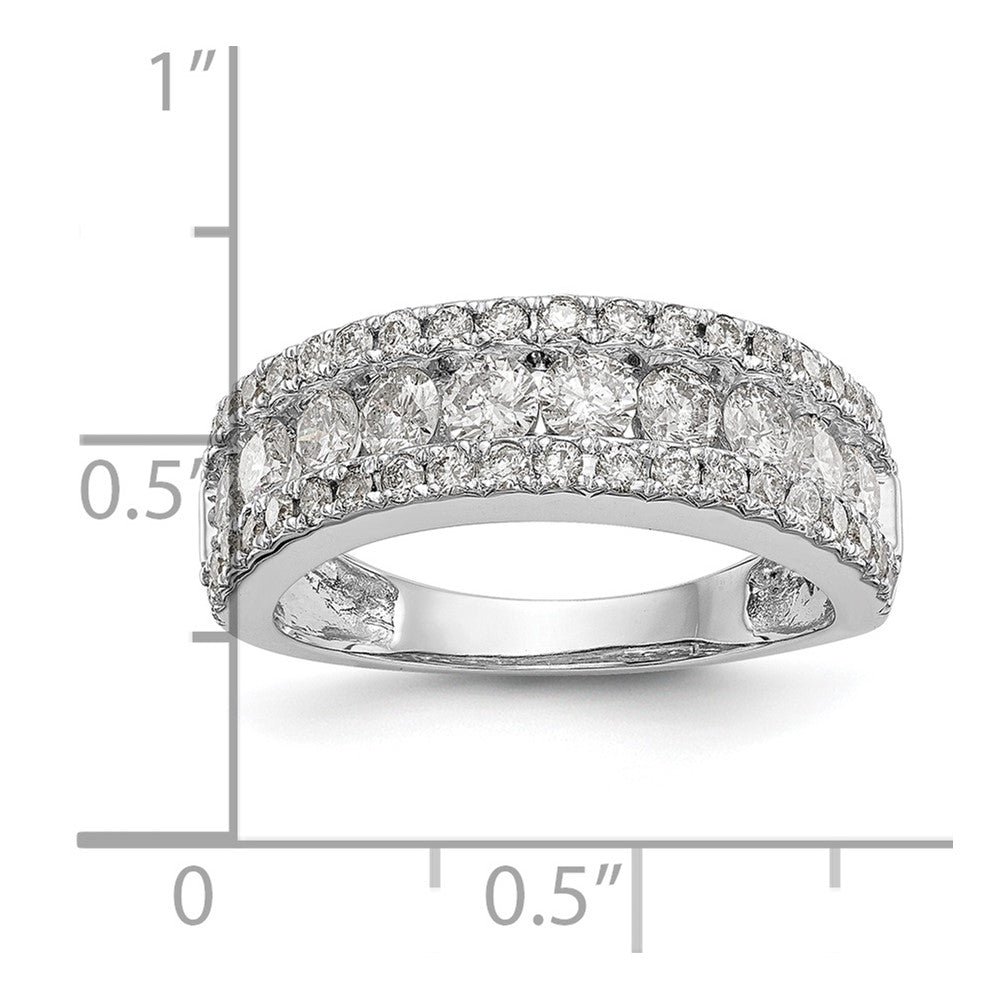 14K White Gold Real Diamond Band