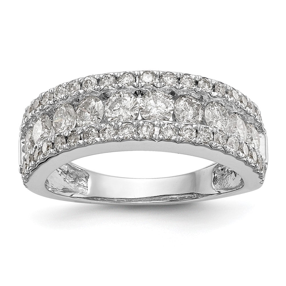 14K White Gold Real Diamond Band