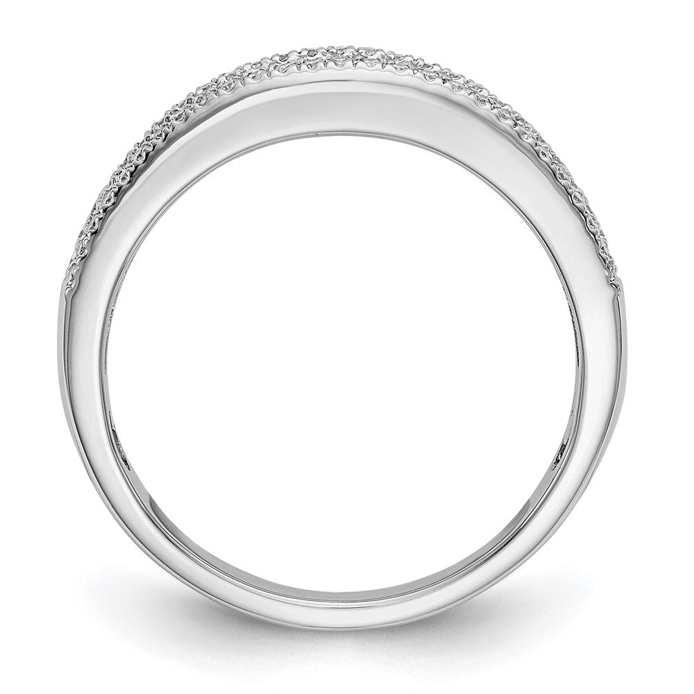 14K White Gold Real Diamond Band