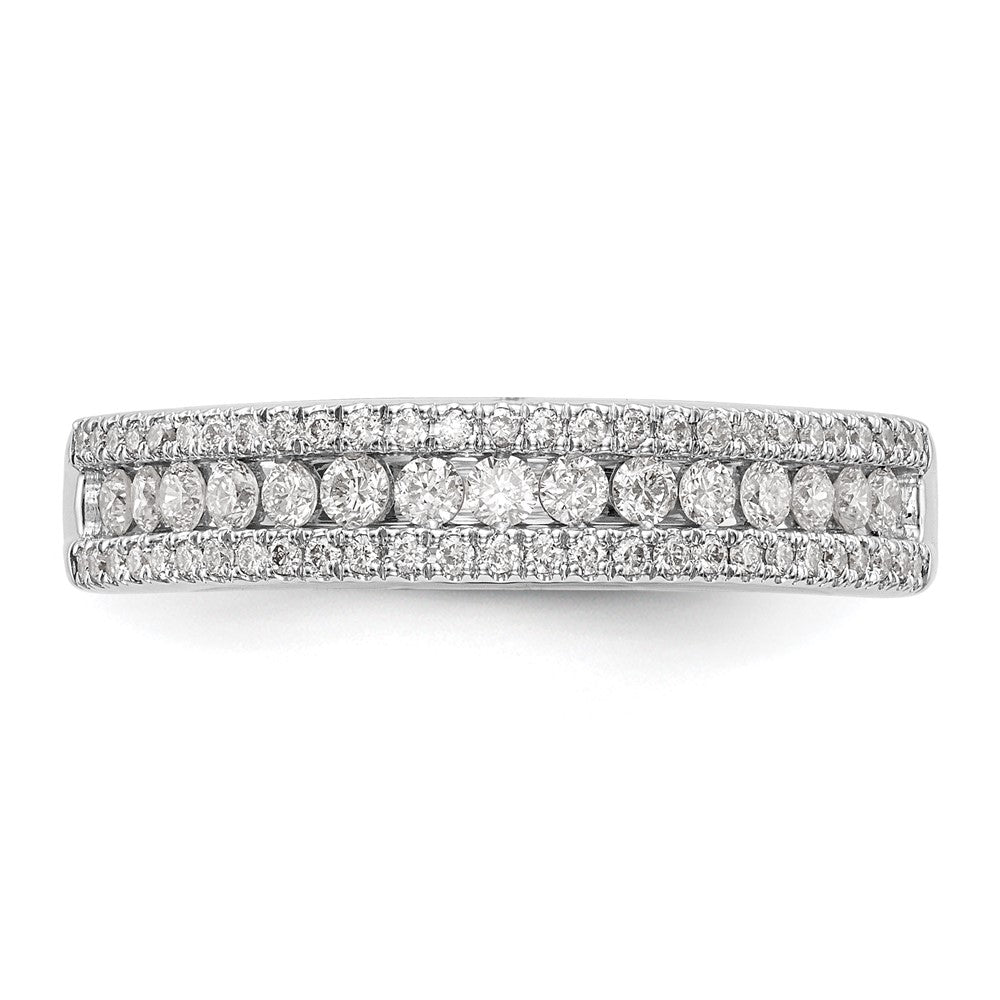 14K White Gold Real Diamond Band