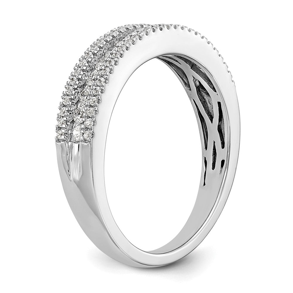 14K White Gold Real Diamond Band