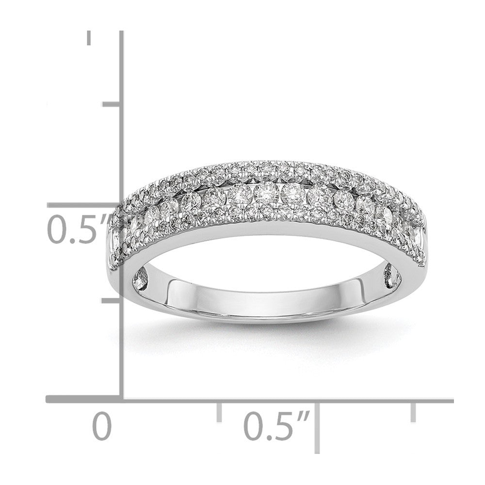 14K White Gold Real Diamond Band