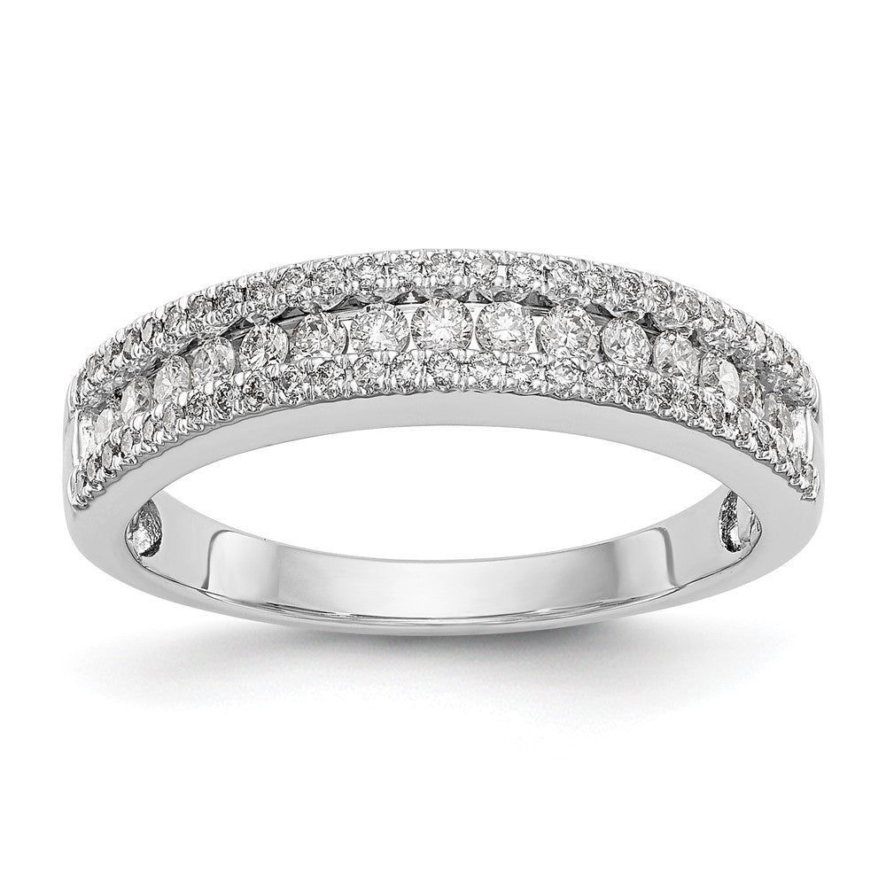 14K White Gold Real Diamond Band