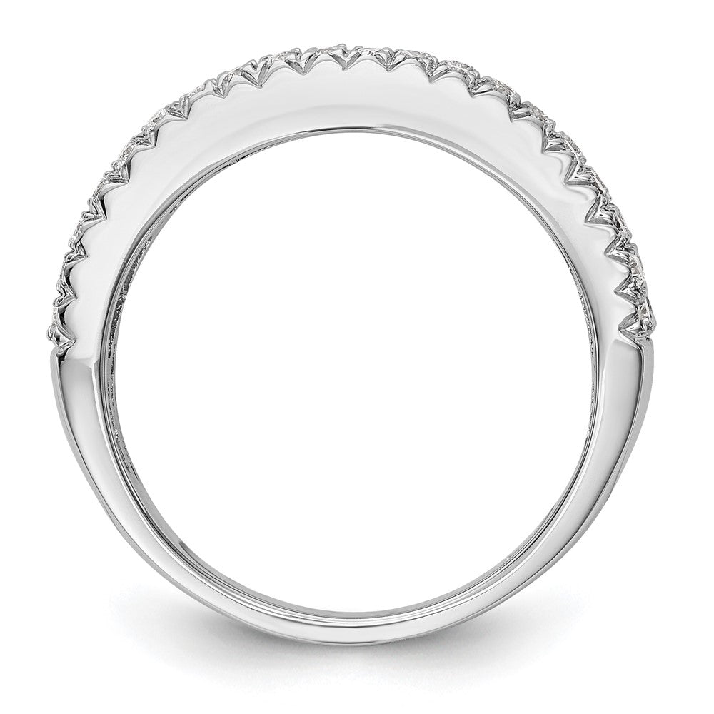 14K White Gold Real Diamond Band