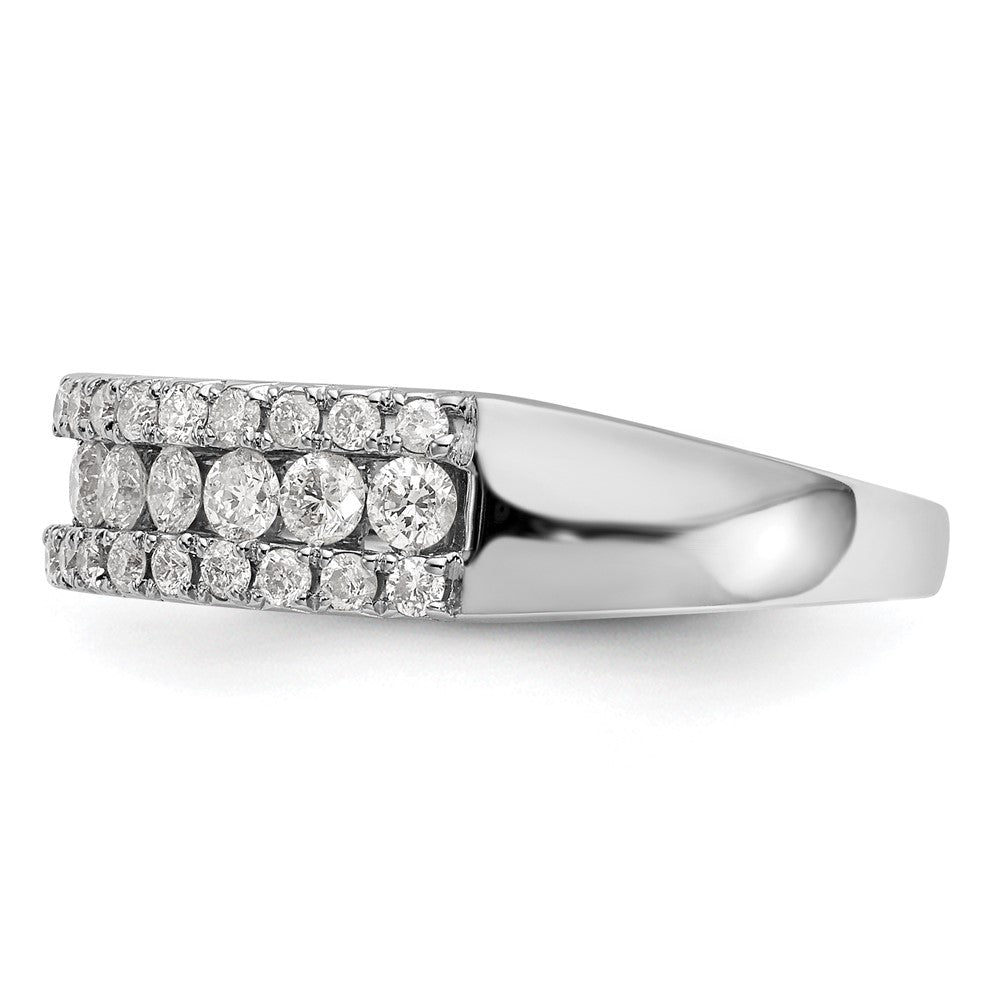 14K White Gold Real Diamond Band