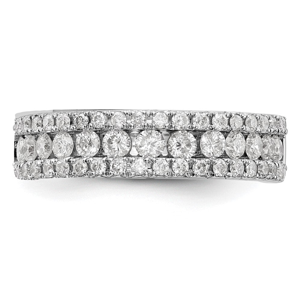 14K White Gold Real Diamond Band