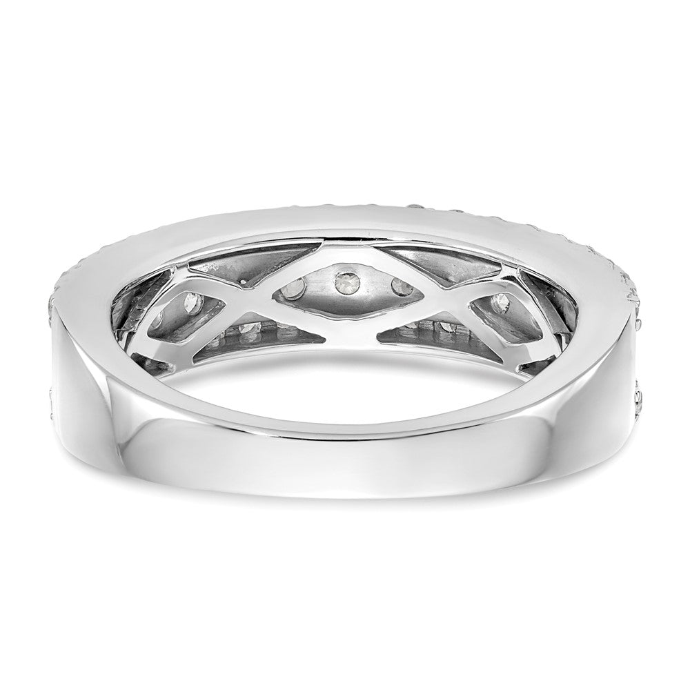 14K White Gold Real Diamond Band