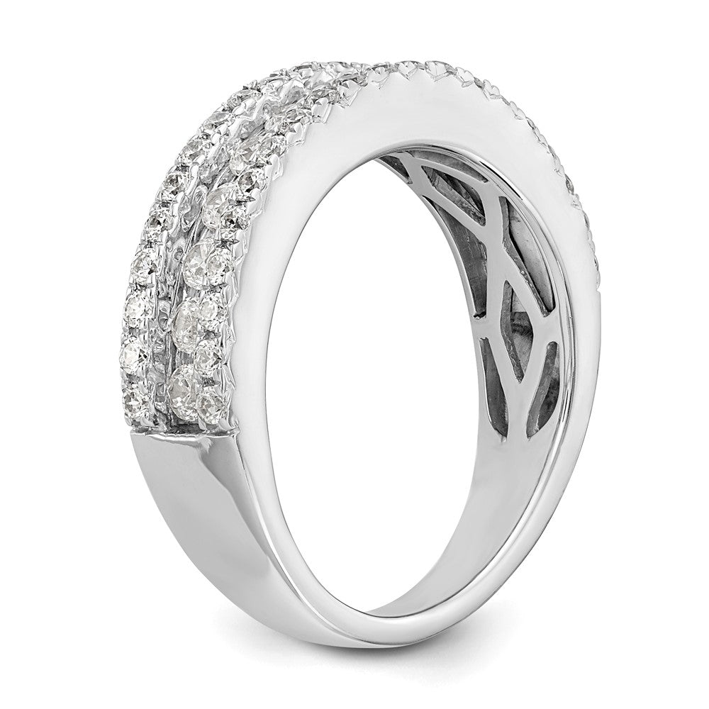 14K White Gold Real Diamond Band