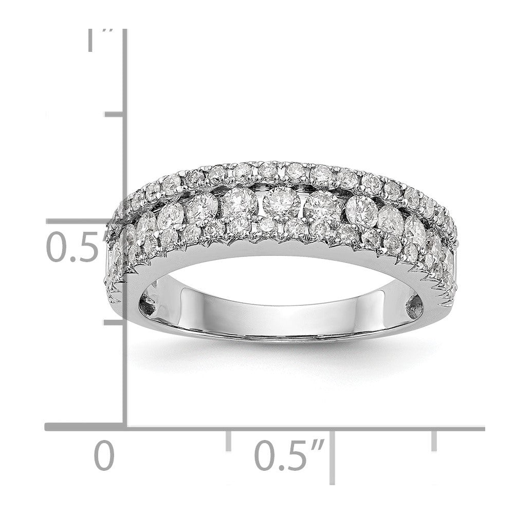 14K White Gold Real Diamond Band