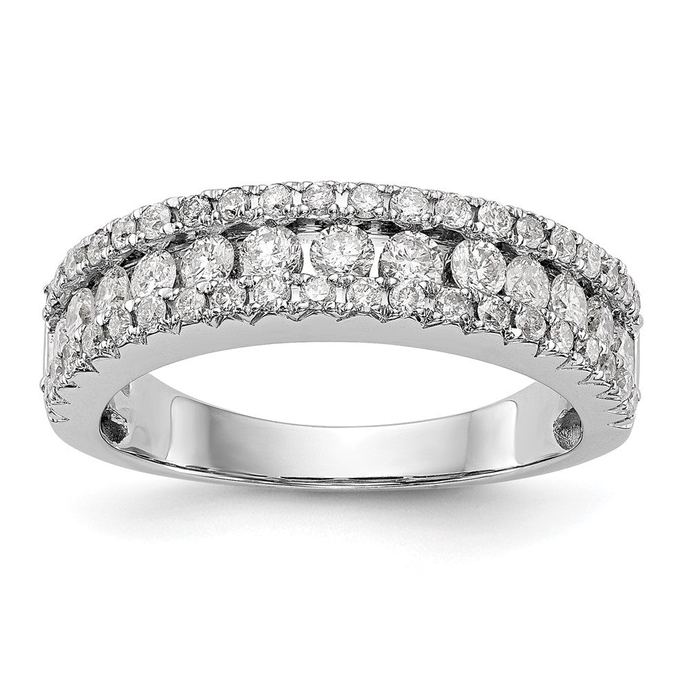 14K White Gold Real Diamond Band