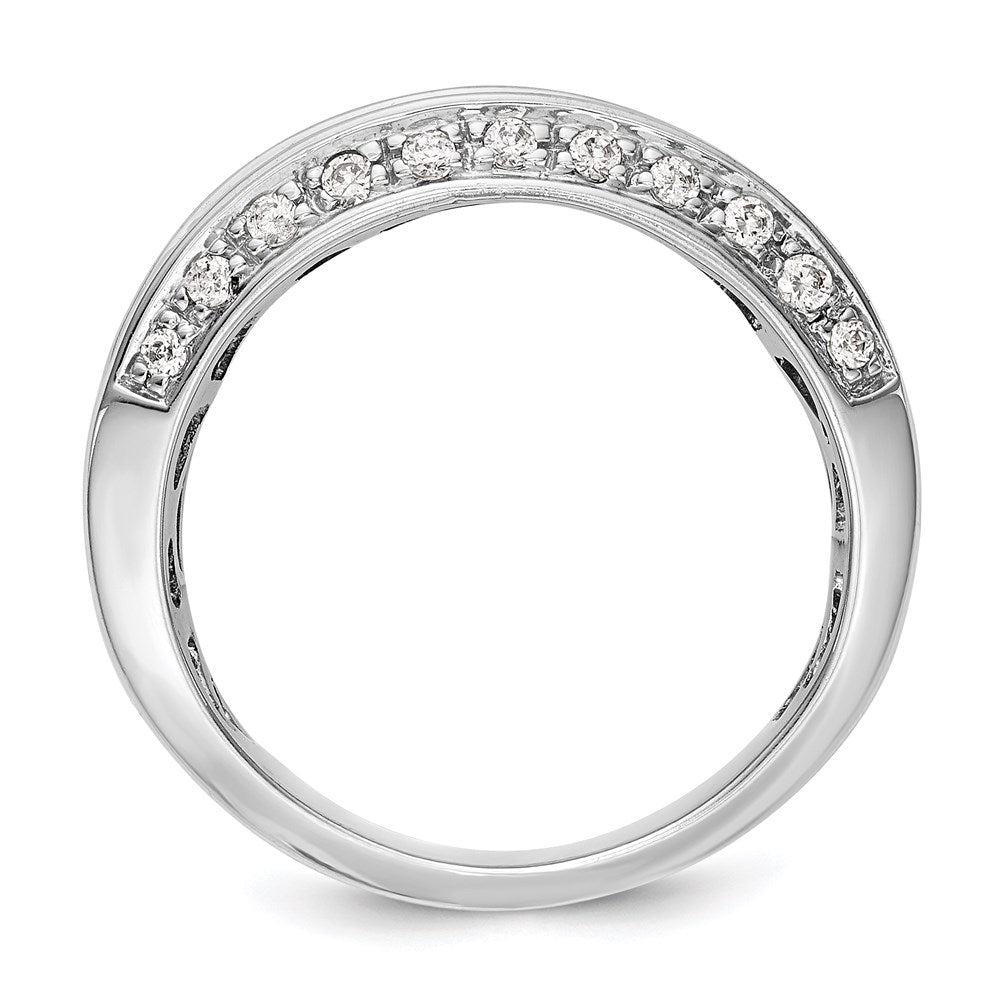 14K White Gold Real Diamond Band